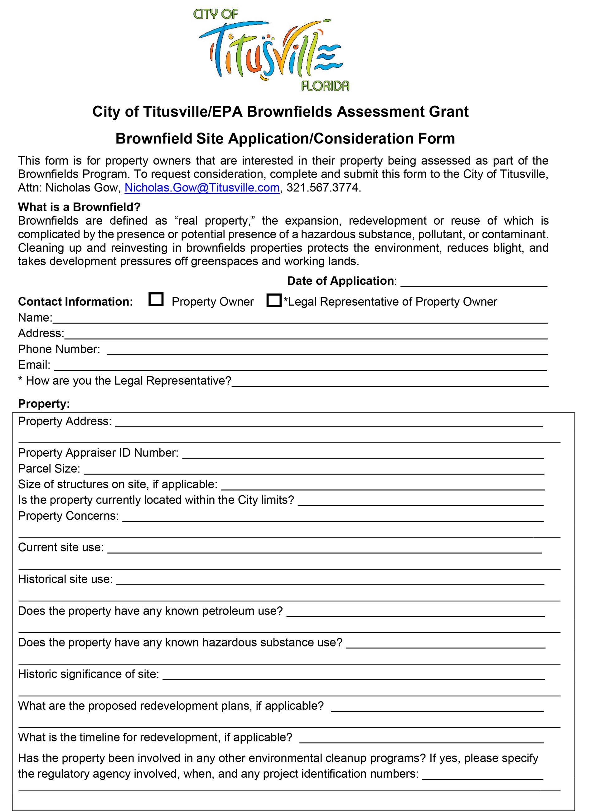 Titusville Site Application Form 05.03.23