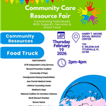 Flyer announcing event with names of vendors and food truck