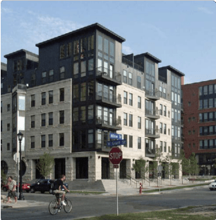 Modern Style Building on a Street Corner