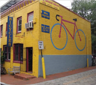 Bicycle Mural and Banner Sign