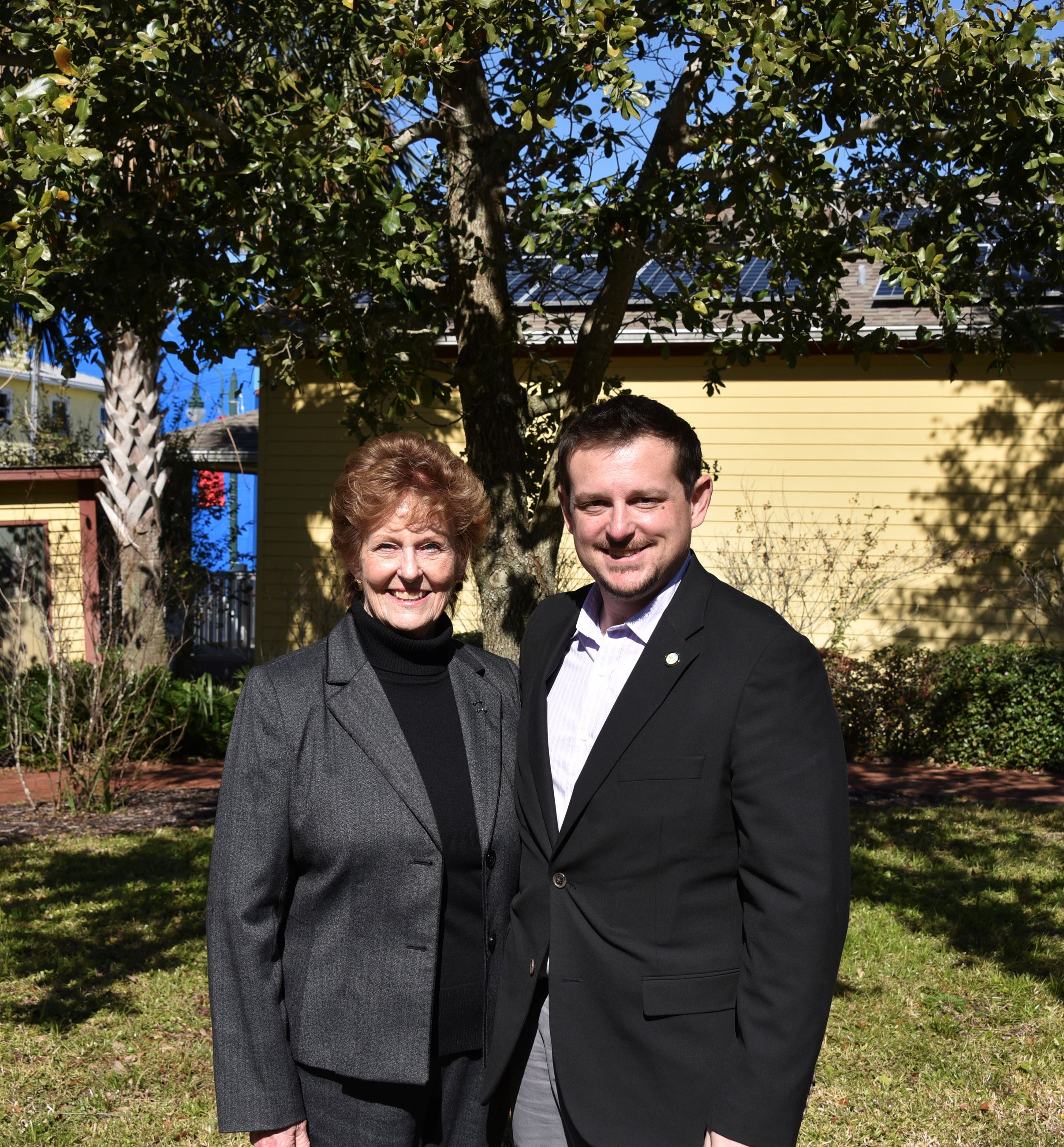 Roz Foster and Mayor Conners