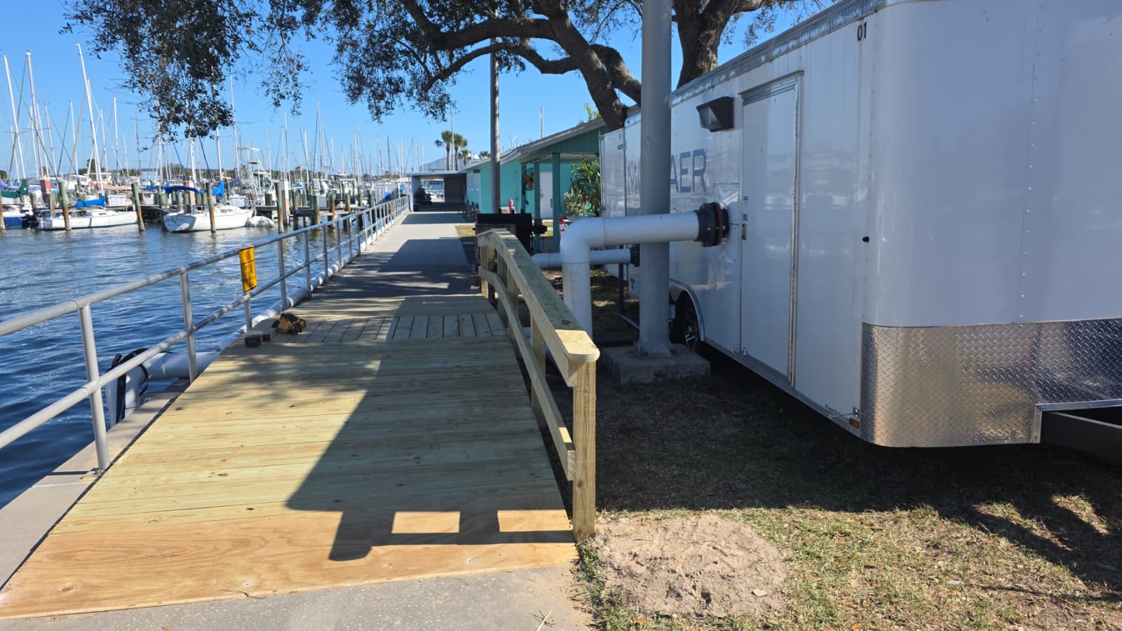 Nanonbubbles Trailer installed at marina.